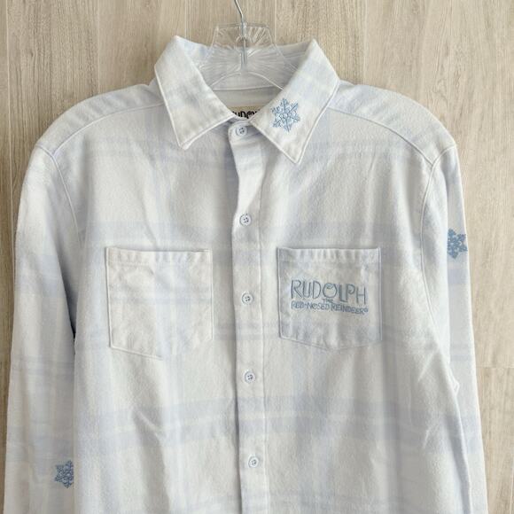 Cakeworthy Flannel Shirt Adult Medium Rudolf The Red Nosed Reindeer Bumble Plaid - Picture 12 of 16